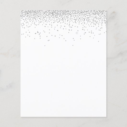 Budget Moderne Script Silver Glitter Wedding Invit (Achterkant)