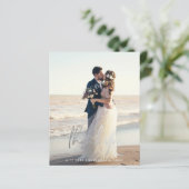 Budget Moderne Script Trouwfoto Dankkaartjes (Staand voorkant)