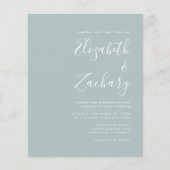 Budget Moderne Script Zee Glass Wedding Uitnodigin (Voorkant)
