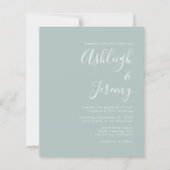 Budget Moderne Script Zee Glass Wedding Uitnodigin (Voorkant)