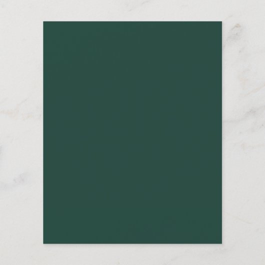 Budget Moderne Smaragdgroene Script Bruiloftsmenu (Achterkant)