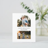 Budget Moderne Split Arch Two Photo Holiday Kaart (Staand voorkant)