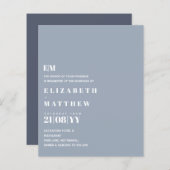 Budget Moderne Stusty Blue Wedding Invites (Voorkant / Achterkant)