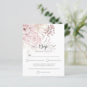 Budget Moderne Stusty Roos Florals Wedding RSVP (Staand voorkant)