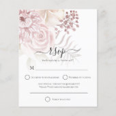 Budget Moderne Stusty Roos Florals Wedding RSVP (Voorkant)