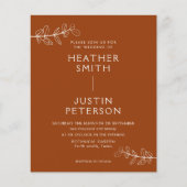 Budget Moderne Terracotta Boho Trouw Uitnodigingen (Voorkant)