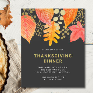 Budget Moderne Thanksgiving Uitnodiging
