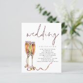 Budget Moderne Trouw Uitnodiging in Champagne Stij (Staand voorkant)