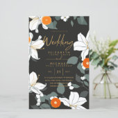 BUDGET Moderne Tuinbladeren Trouw Uitnodiging A9 (Staand voorkant)