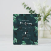 BUDGET Moderne tuinbladeren Trouwuitnodiging (Staand voorkant)