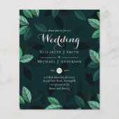 BUDGET Moderne tuinbladeren Trouwuitnodiging (Voorkant)