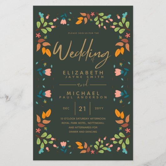 BUDGET Moderne tuinbossen en weddenschappen uitnod (Voorkant)