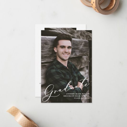 Budget Moderne Twee Aankondiging van het Afstudere (Voorkant / Achterkant in situ)