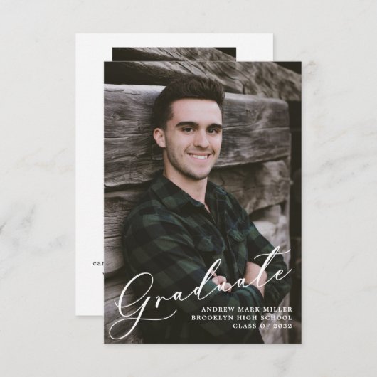 Budget Moderne Twee Aankondiging van het Afstudere (Voorkant / Achterkant)