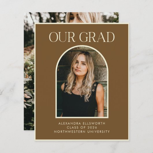 Budget Moderne Two Photo Brown Arch Afstuderen (Voorkant / Achterkant)