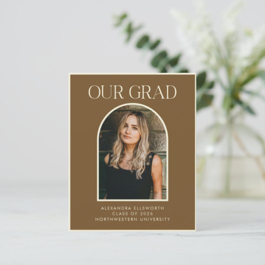 Budget Moderne Two Photo Brown Arch Afstuderen (Staand voorkant)