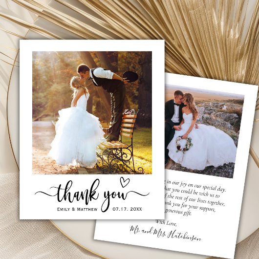 Budget Moderne Typografie 2 Foto Bruiloft Dank u