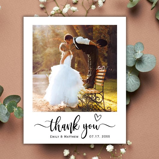 Budget Moderne Typografie 2 Foto Bruiloft Dank u