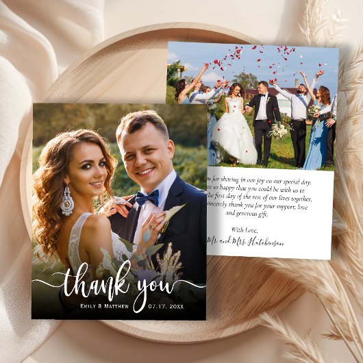 Budget Moderne Typografie 2 Foto Huwelijks Dankjew