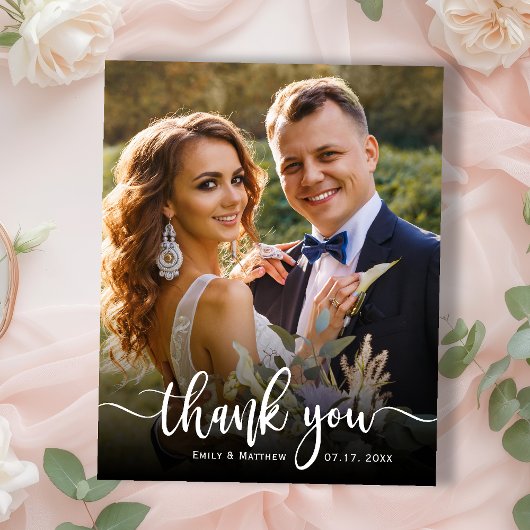 Budget Moderne Typografie 2 Foto Huwelijks Dankjew