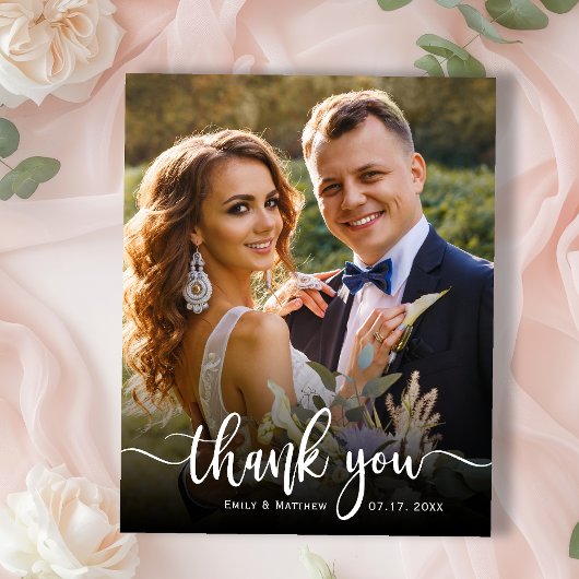 Budget Moderne Typografie 2 Foto Huwelijks Dankjew