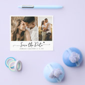 Budget Moderne Typografie 2 Foto Save the Date Flyer (Enkel)