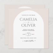 BUDGET Moderne Typografie Arch Minimalistische Tro Kaart (Voorkant / Achterkant)