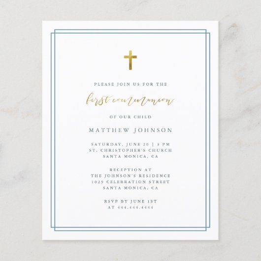 Budget Moderne Typografie Blue First Community (Voorkant)