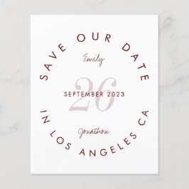 Budget Moderne Typografie Burgundy redt de datum