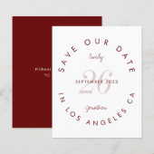 Budget Moderne Typografie Burgundy redt de datum (Voorkant / Achterkant)