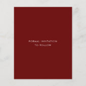 Budget Moderne Typografie Burgundy redt de datum (Achterkant)