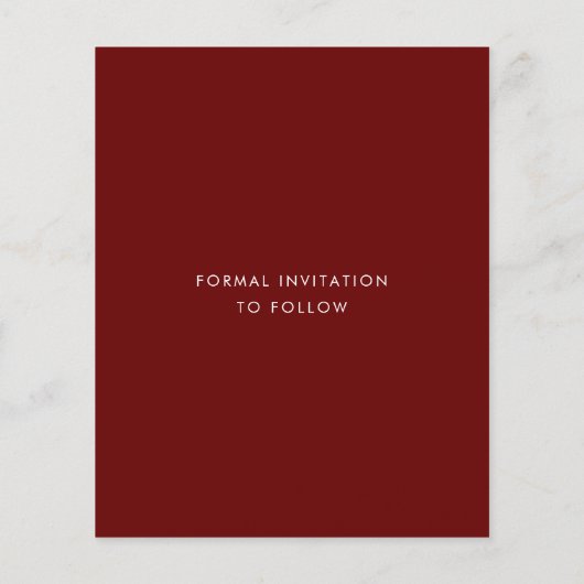 Budget Moderne Typografie Burgundy redt de datum (Achterkant)