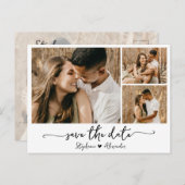 Budget Moderne Typografie Collage Save the Date Aankondigingskaart (Voorkant / Achterkant)