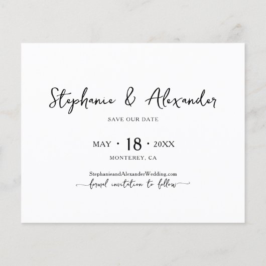 Budget Moderne Typografie Collage Save the Date Flyer (Achterkant)