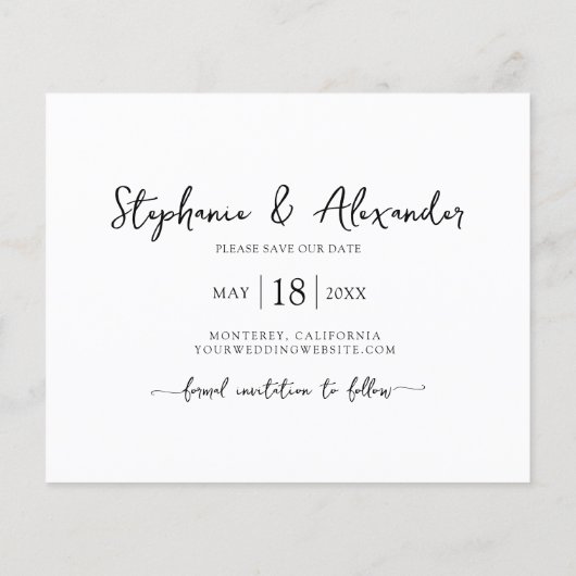 Budget Moderne Typografie Collage Save the Date Flyer (Achterkant)