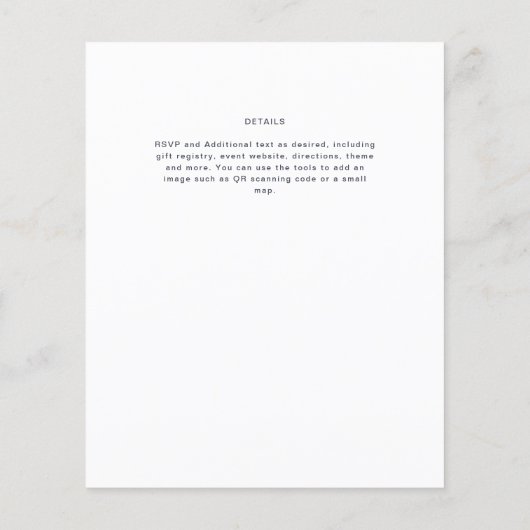 BUDGET Moderne Typografie Eenvoudige huwelijksuitn (Achterkant)