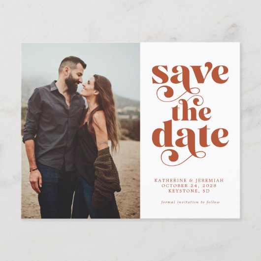 Budget Moderne Typografie Foto slaat de datum op (Voorkant)