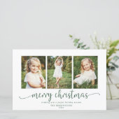 BUDGET Moderne Typografie Groene kerstfoto (Staand voorkant)