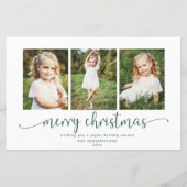 BUDGET Moderne Typografie Groene kerstfoto (Voorkant)