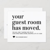 Budget Moderne Typografie Guest Room Moving Kaart (Voorkant / Achterkant)