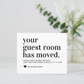Budget Moderne Typografie Guest Room Moving Kaart (Staand voorkant)