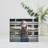 Budget Moderne Typografie Merry kerstfoto (Staand voorkant)