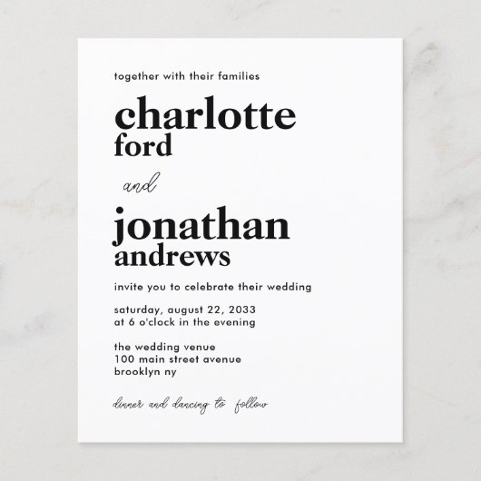 Budget Moderne Typografie QR Code Foto Bruiloft (Voorkant)