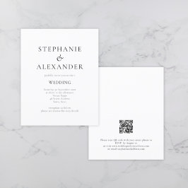 Budget Moderne Typografie QR Code Wedding Invite