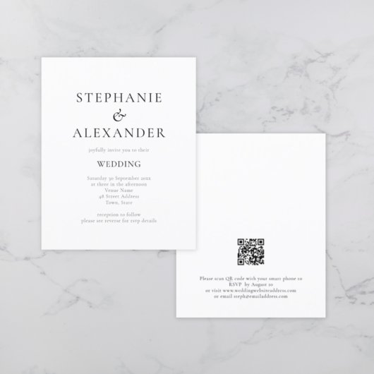 Budget Moderne Typografie QR Code Wedding Invite