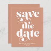 Budget Moderne Typografie Wedding Save the Date (Voorkant / Achterkant)