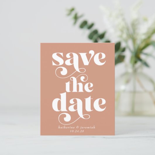 Budget Moderne Typografie Wedding Save the Date (Staand voorkant)