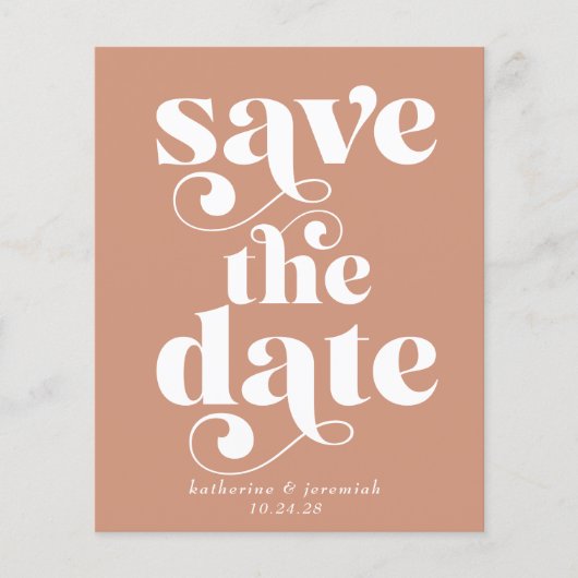 Budget Moderne Typografie Wedding Save the Date (Voorkant)