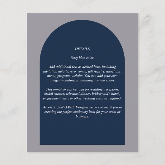 BUDGET Moderne Typografische Arch Minimalist Wedde (Achterkant)