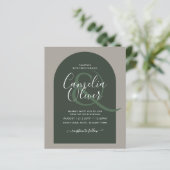 BUDGET Moderne Typografische Arch Minimalist Wedde (Staand voorkant)